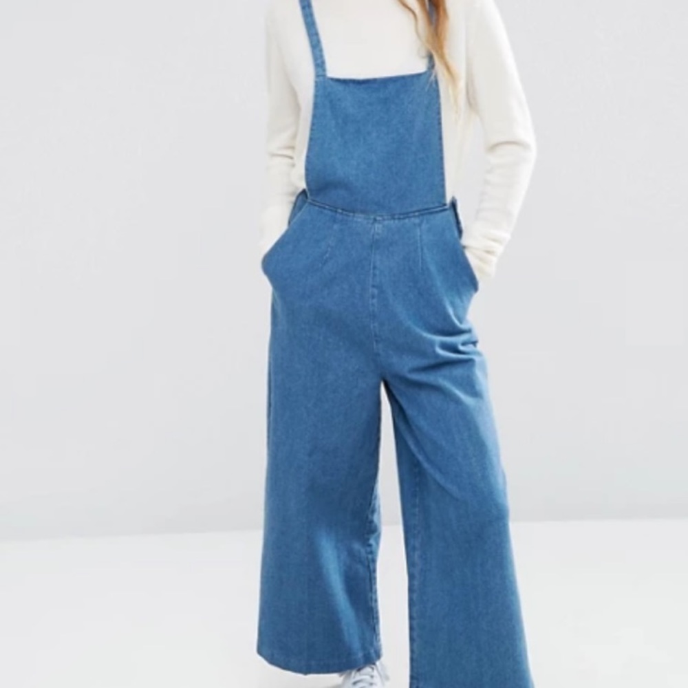 ASOS wide leg denim overalls